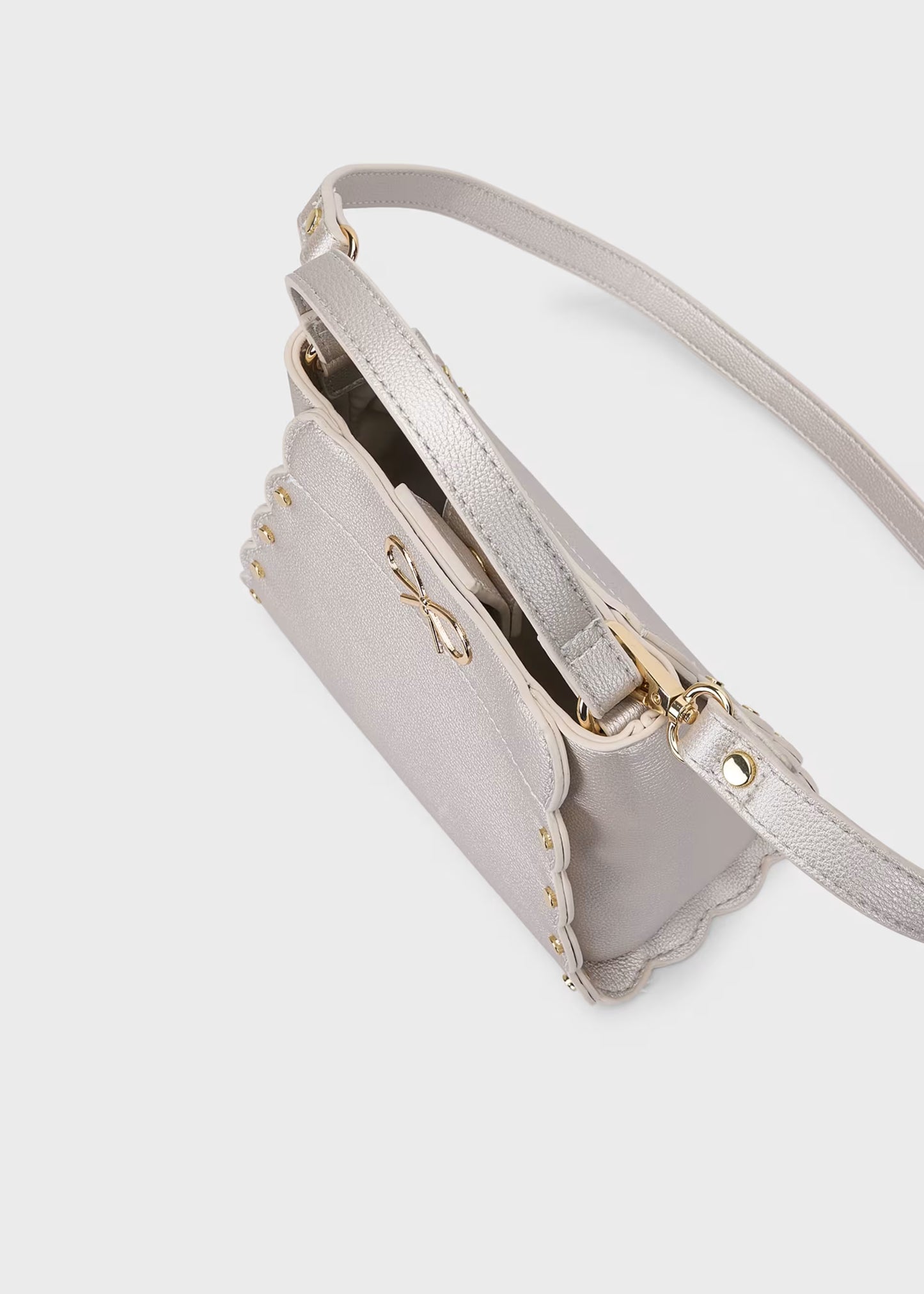 Bolso polipiel moño champagne