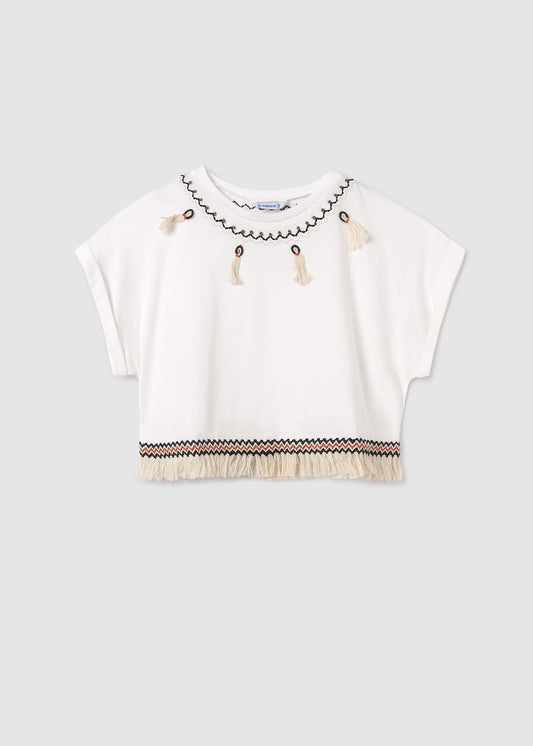 Blusa flecos niña jr
