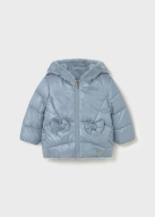 Chamarra pelo reversible azul bebé niña
