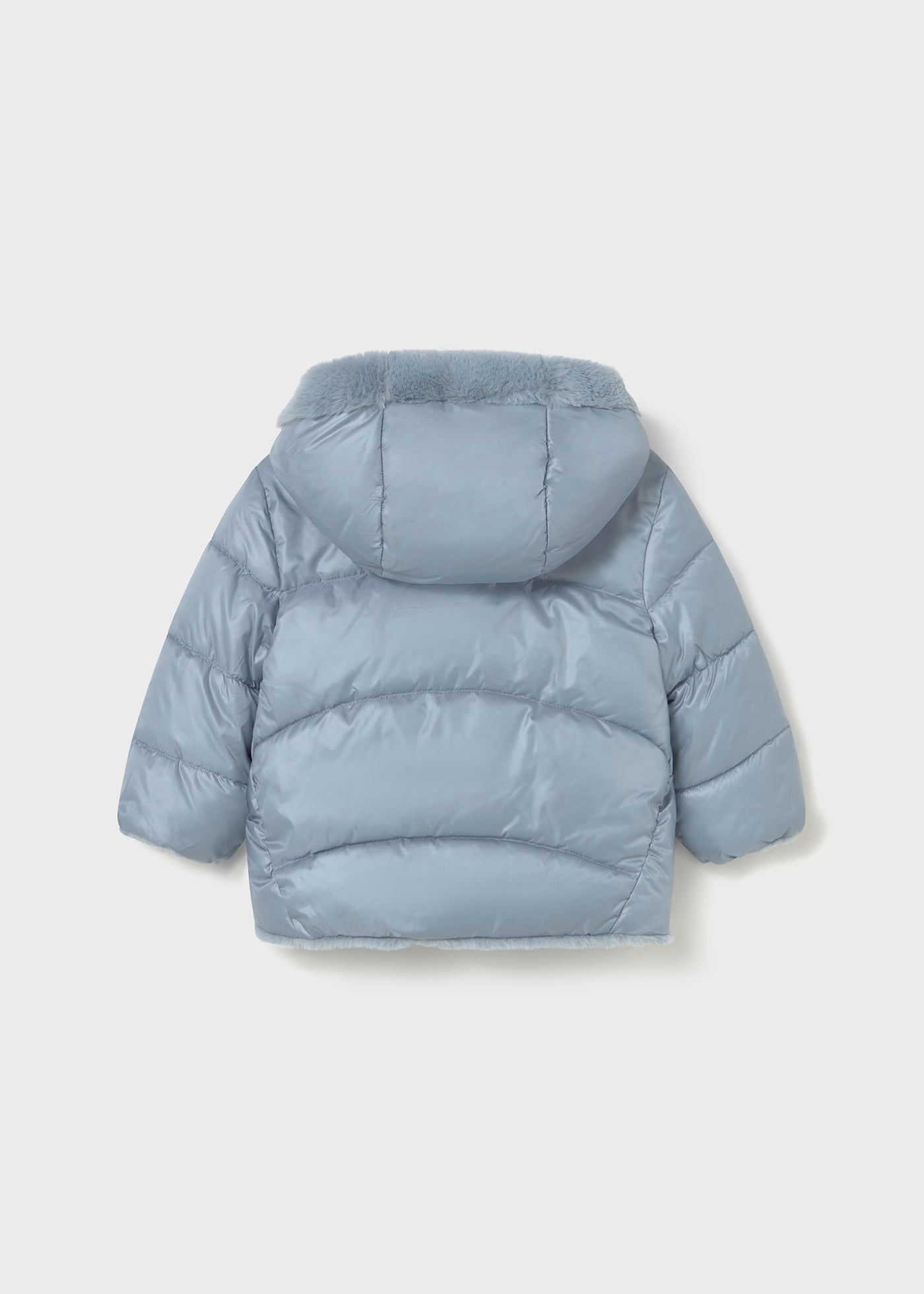 Chamarra pelo reversible azul bebé niña