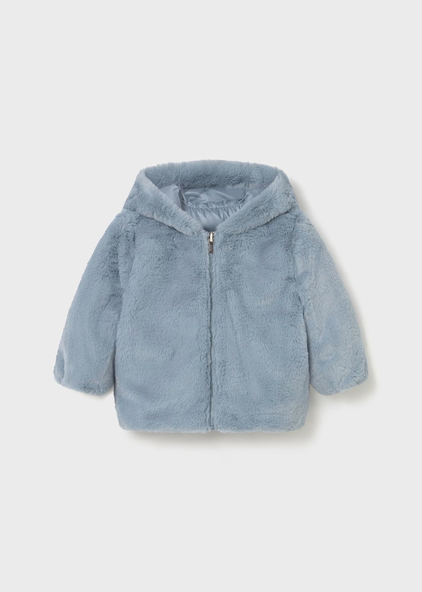 Chamarra pelo reversible azul bebé niña