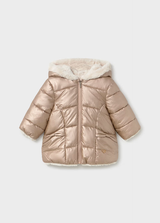 Chamarra reversible pelo bebé niña