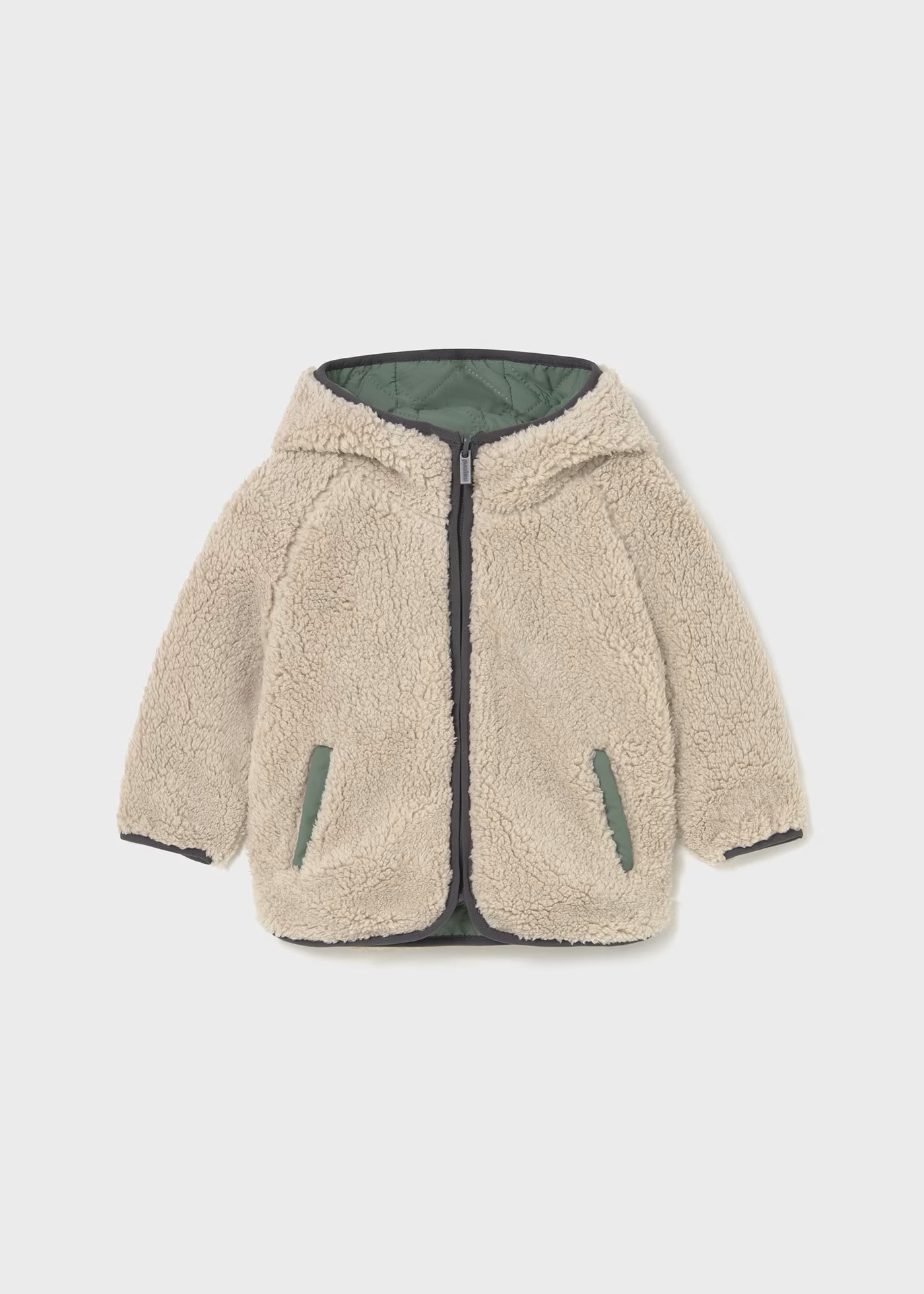 Chamarra reversible verde unisex bebé niño