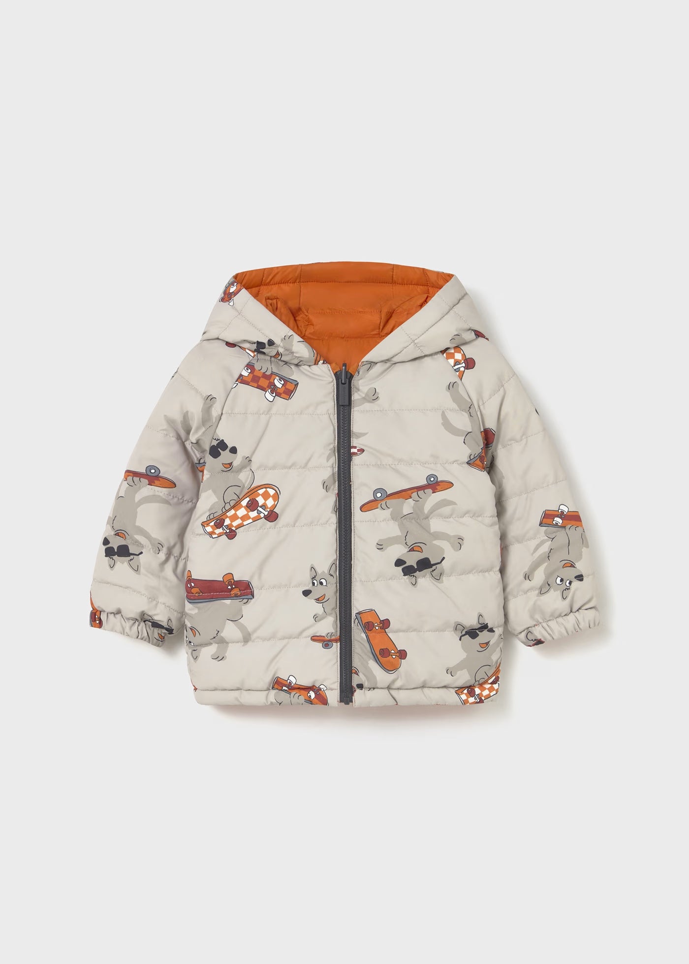 Chamarra naranja reversible soft bebé niño