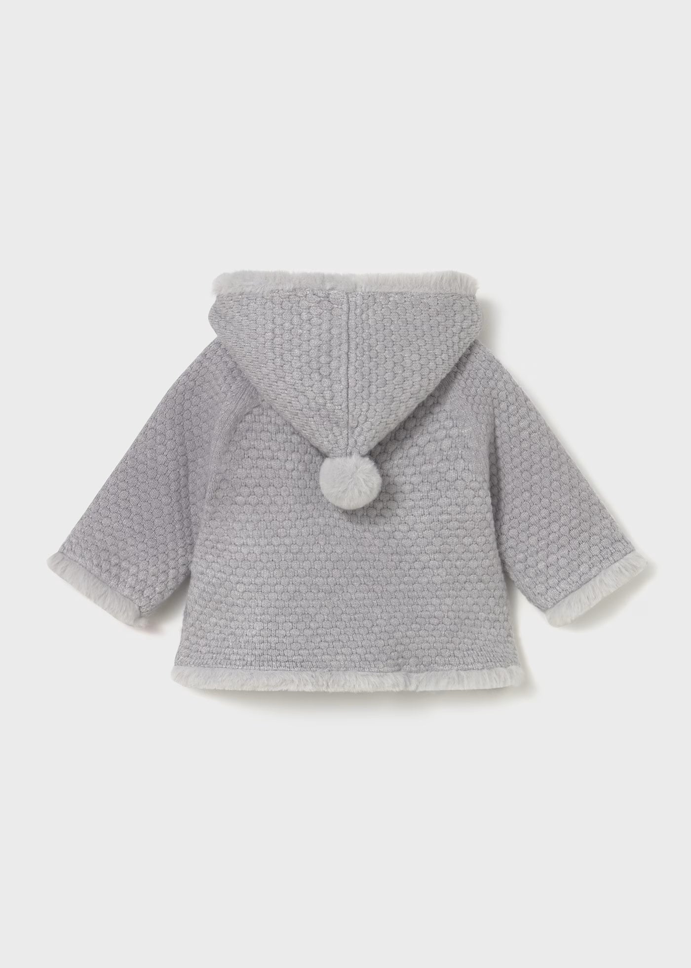 Chamarra gris tricot con pelo recién nacid@