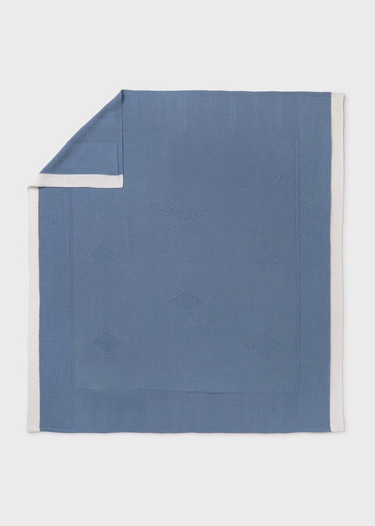 Frazada tricot azul recién nacido