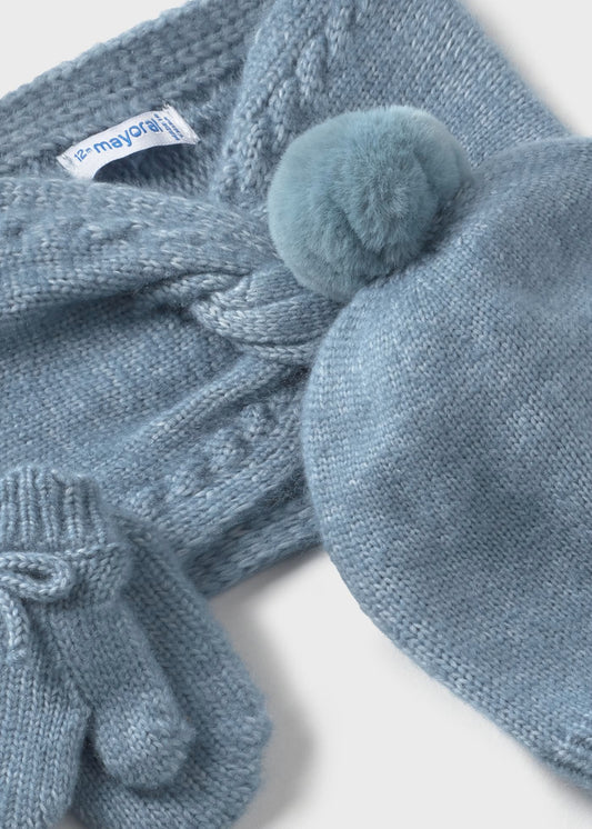 Conjunto 3 piezas bufanda cerrada bebé niña