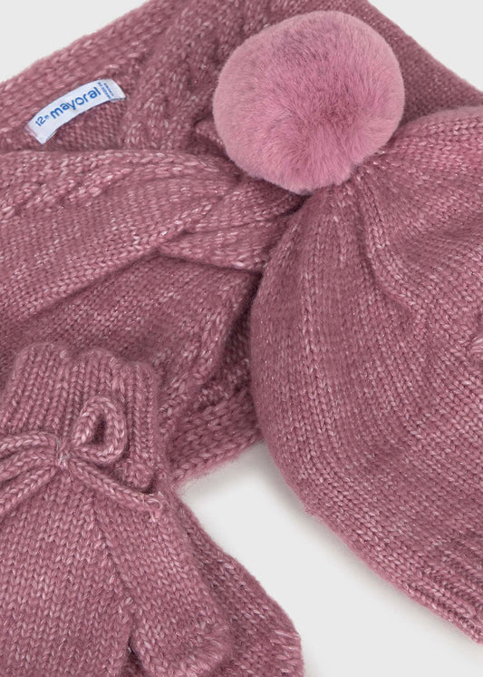 Conjunto 3 piezas bufanda cerrada bebé niña