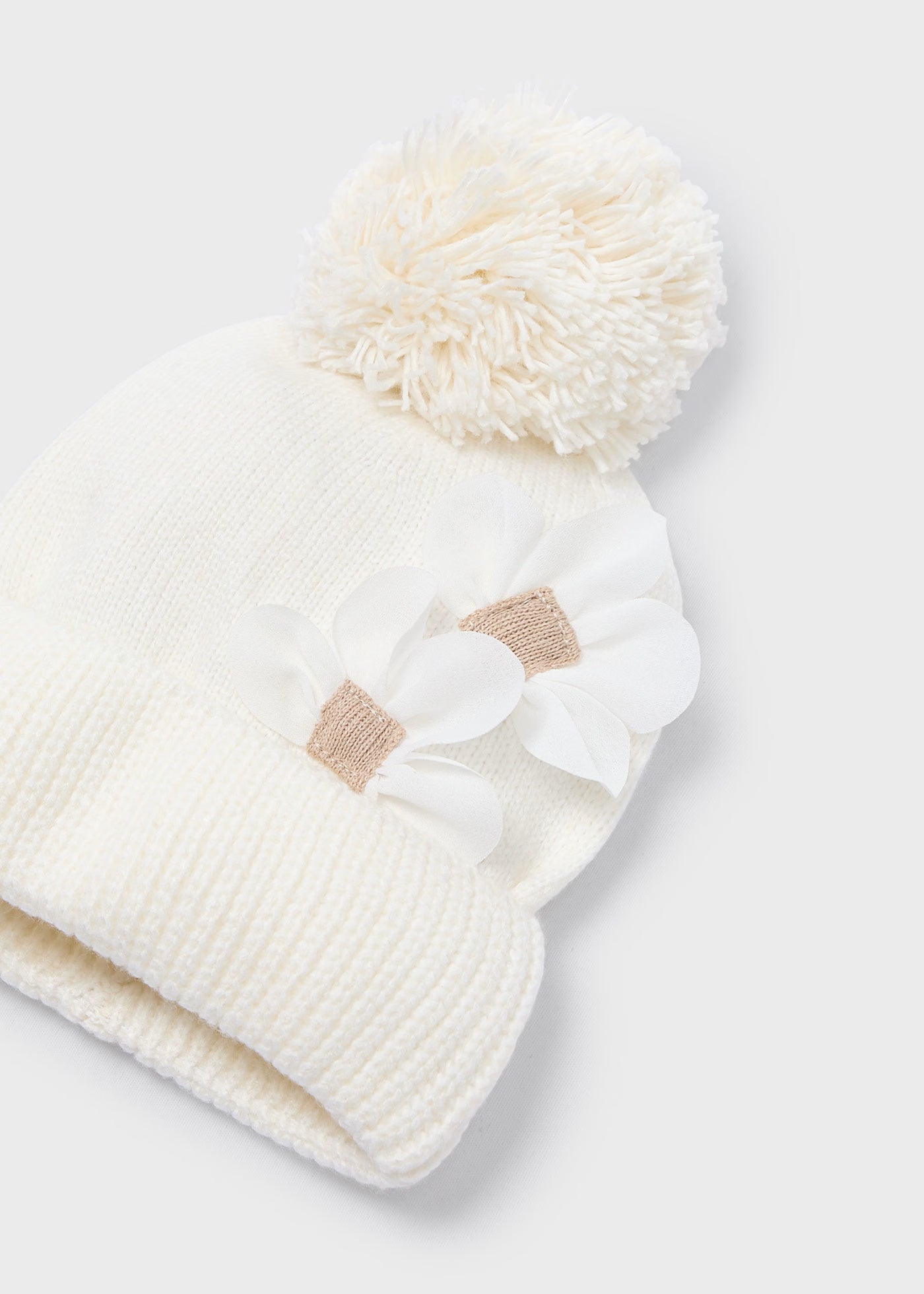 Conjunto blanco 3 piezas bufanda mini niña