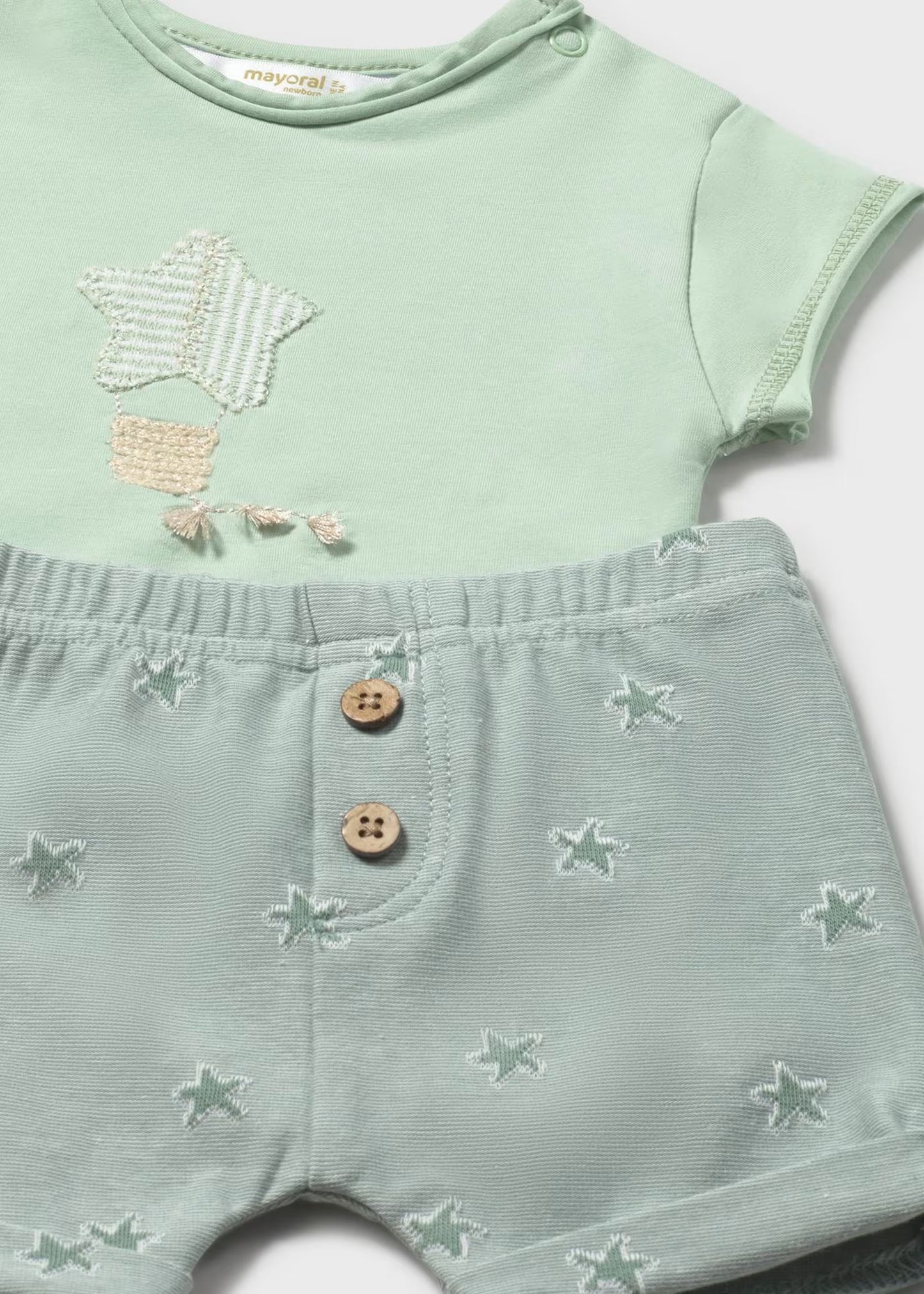 Conjunto verde shorts 4 piezas recién nacido