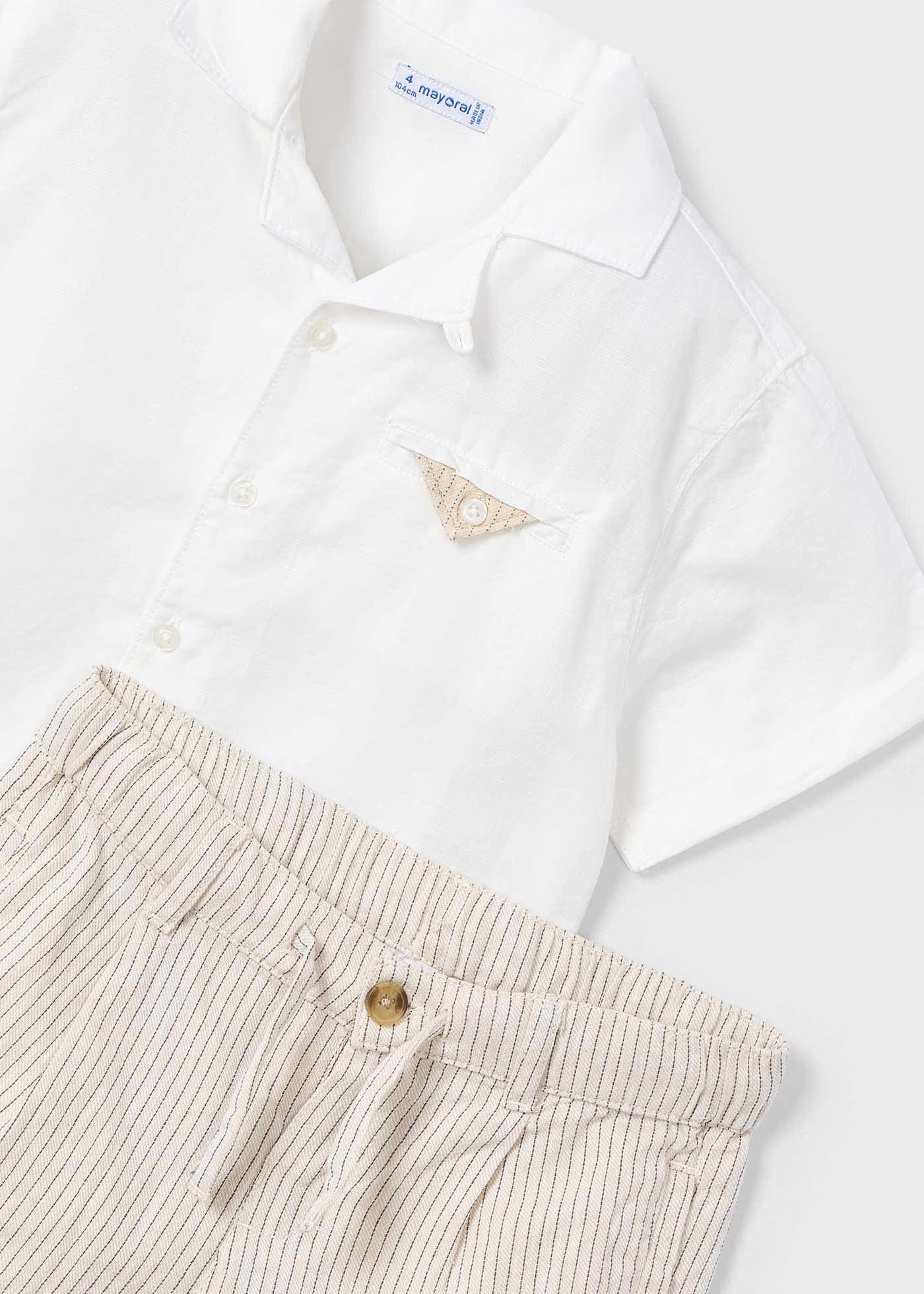 Conjunto lino camisa con short relaxed mini niño