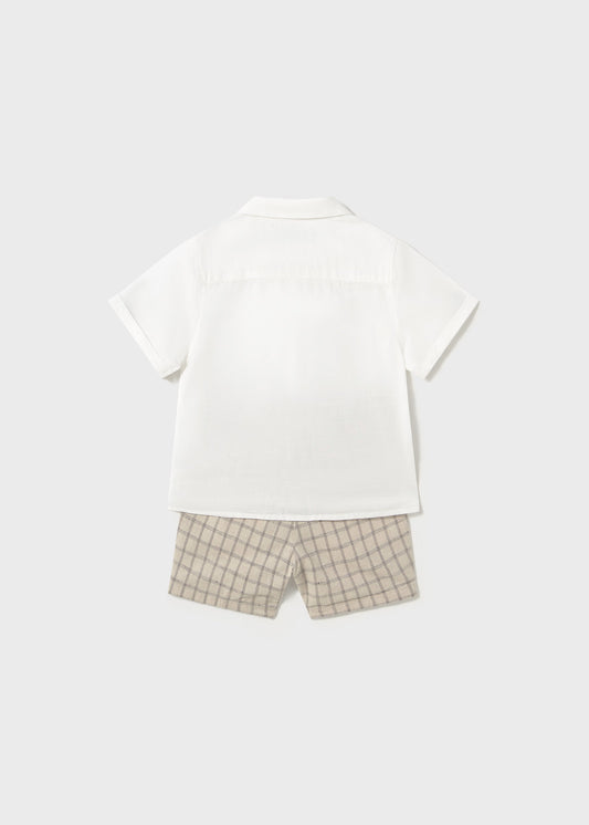Conjunto lino camisa con short para bebé niño