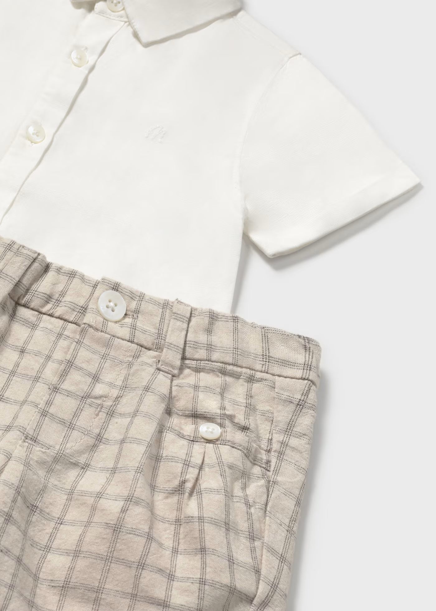 Conjunto lino camisa con short para bebé niño
