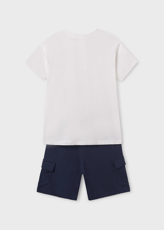 Conjunto playera cuello mao con short niño jr
