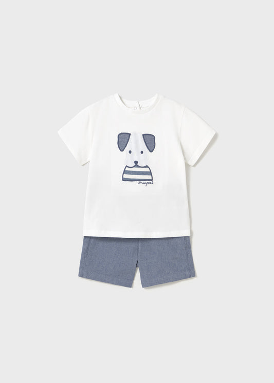 Conjunto playera con short perrito para bebé niño