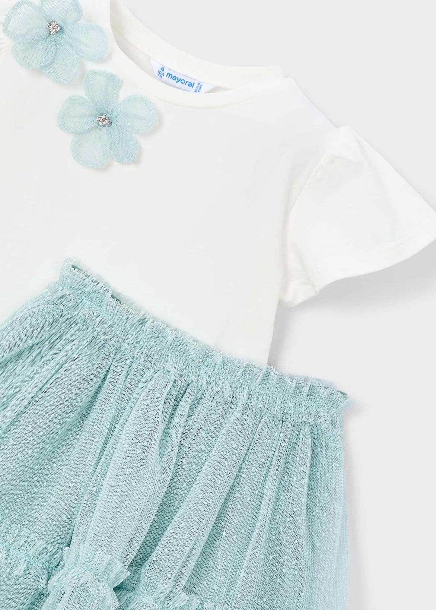 Conjunto falda tul y blusa lago mini niña