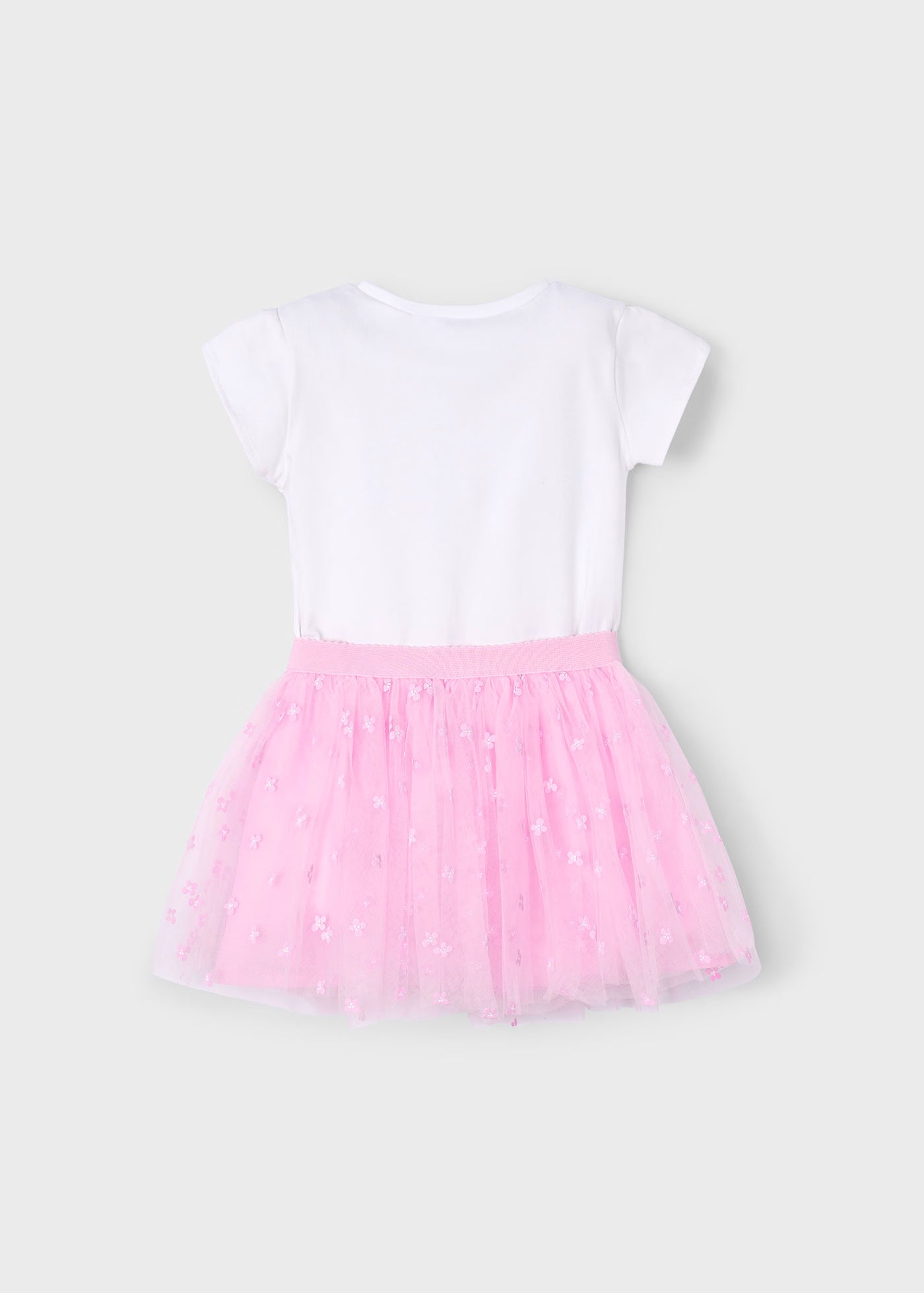 Conjunto blusa con falda tul rosa mini niña