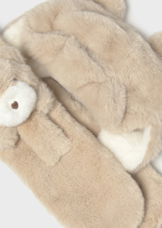 Conjunto gorro y bufanda pelo bebé niña