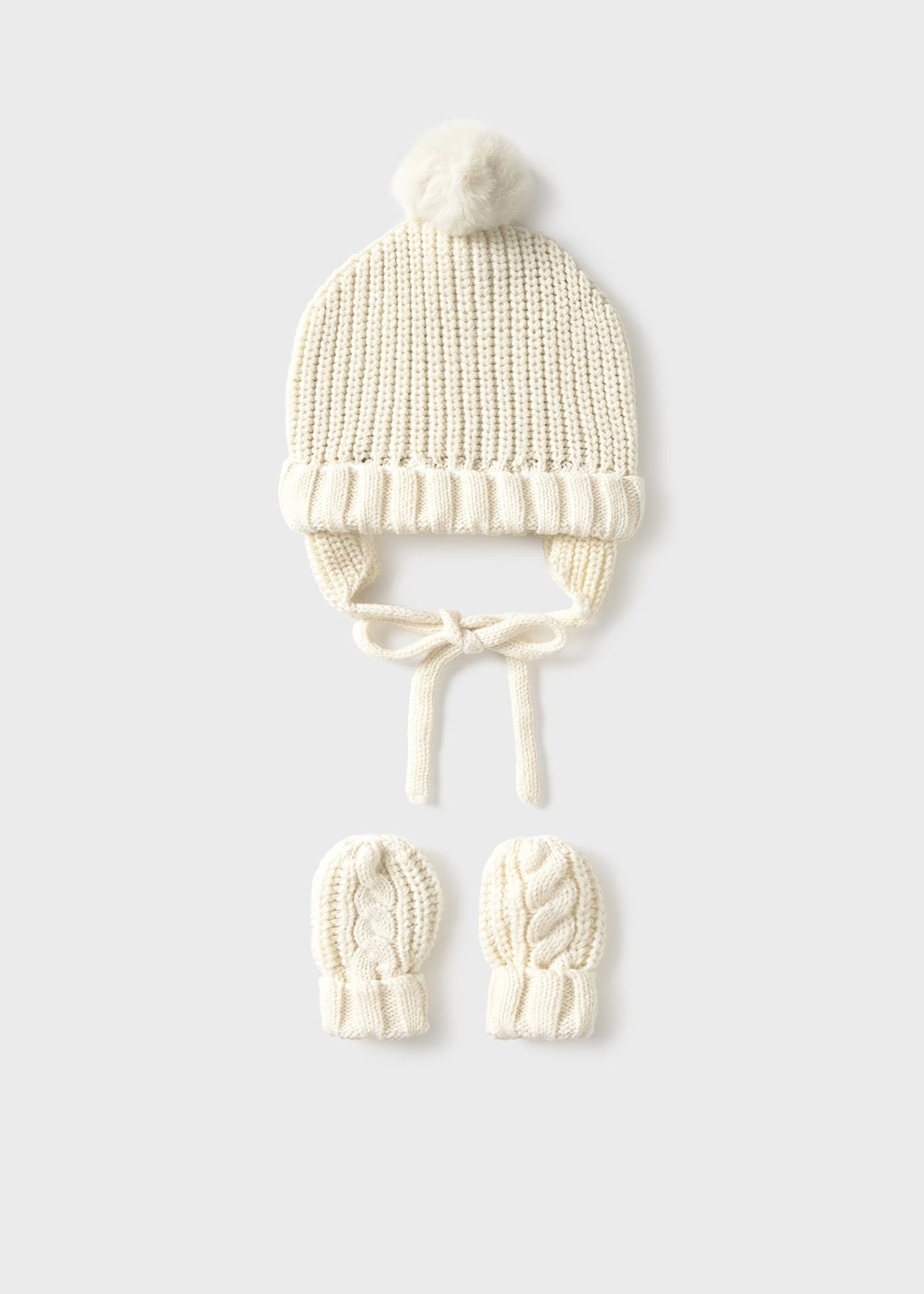 Conjunto gorro y guantes tricot unisex recién nacid@