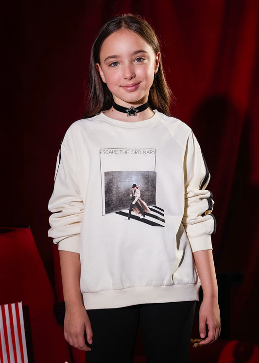 Conjunto legging acampanado y sudadera niña jr