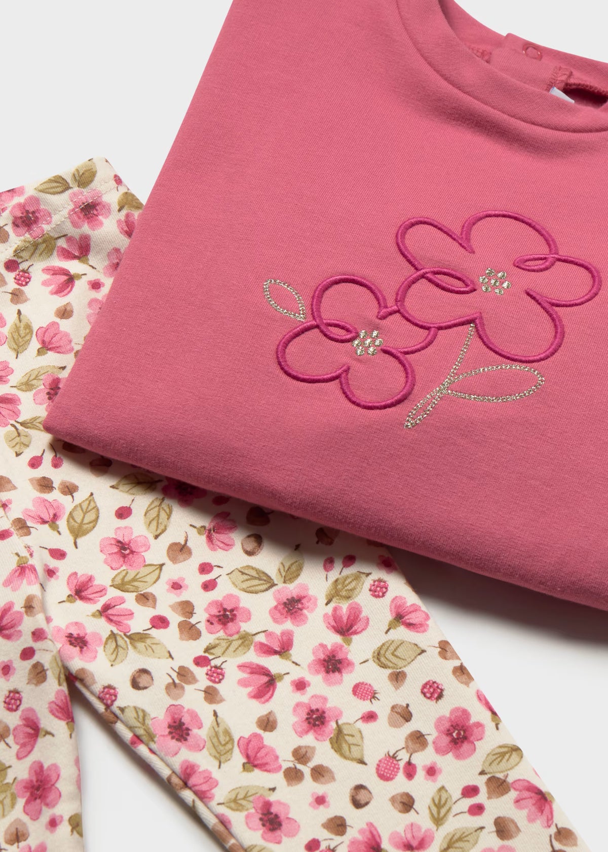 Conjunto sudadera leggings rosa bebé niña