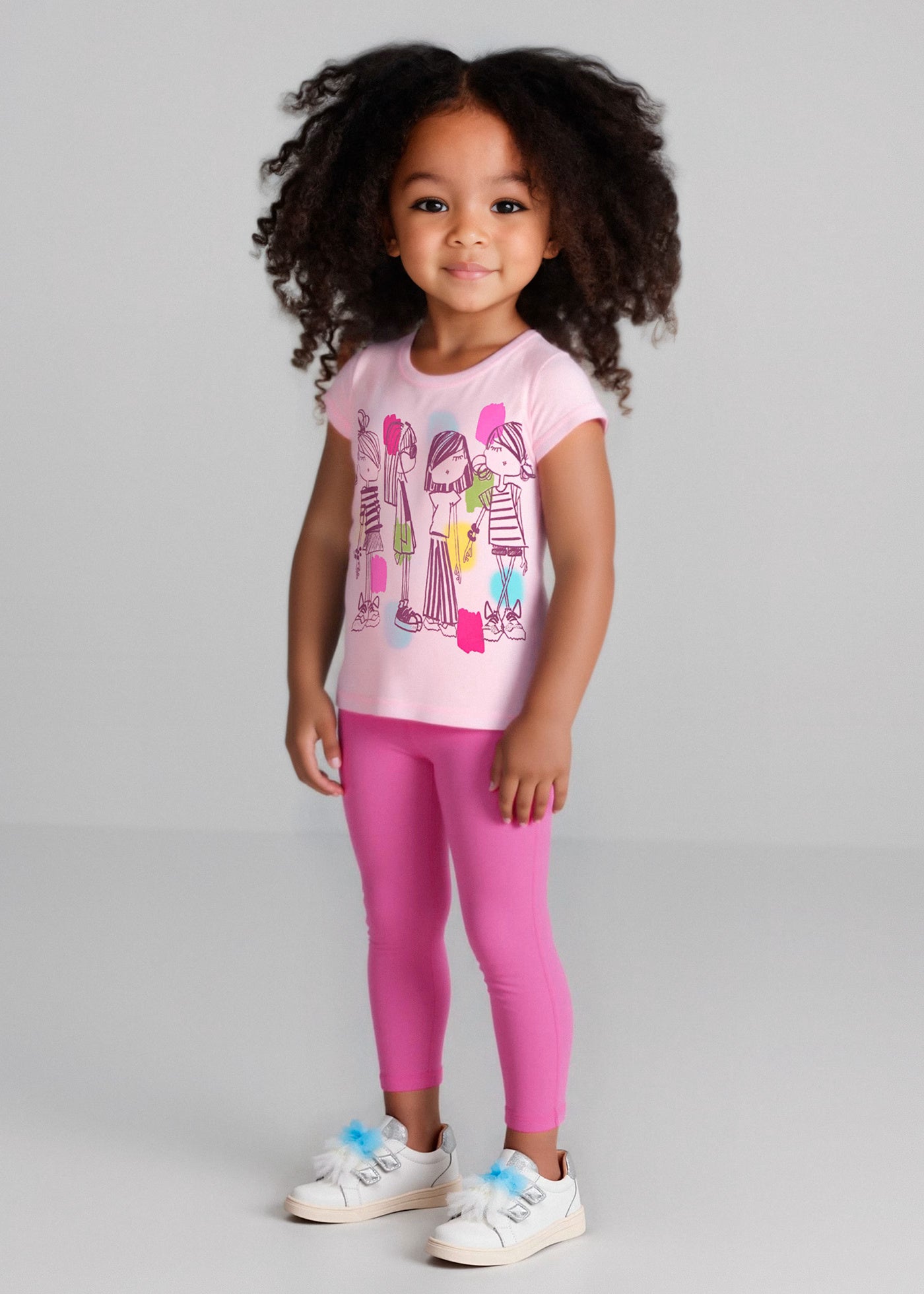 Conjunto blusa con leggings orquídea mini niña