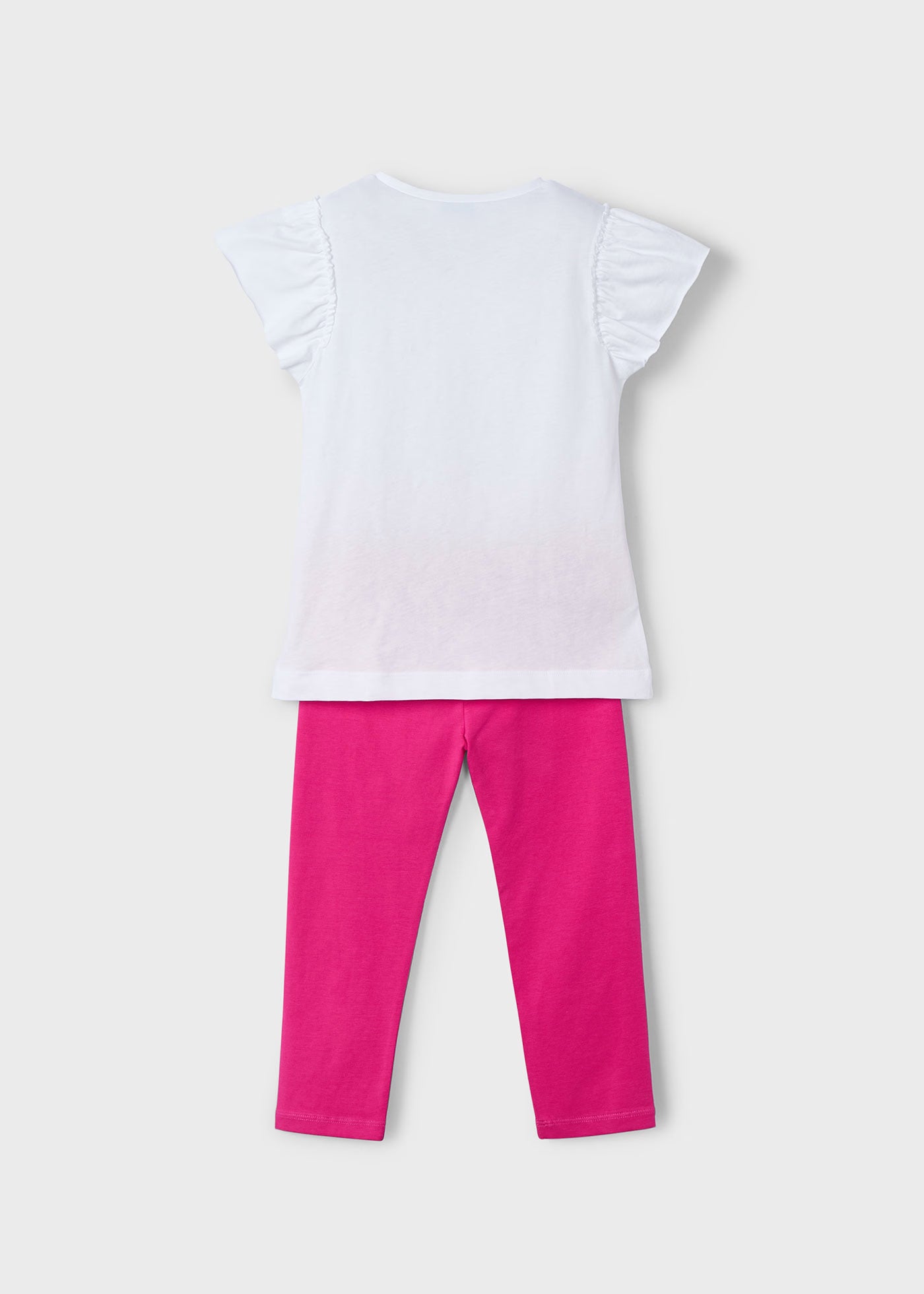 Conjunto blusa con leggings magenta mini niña