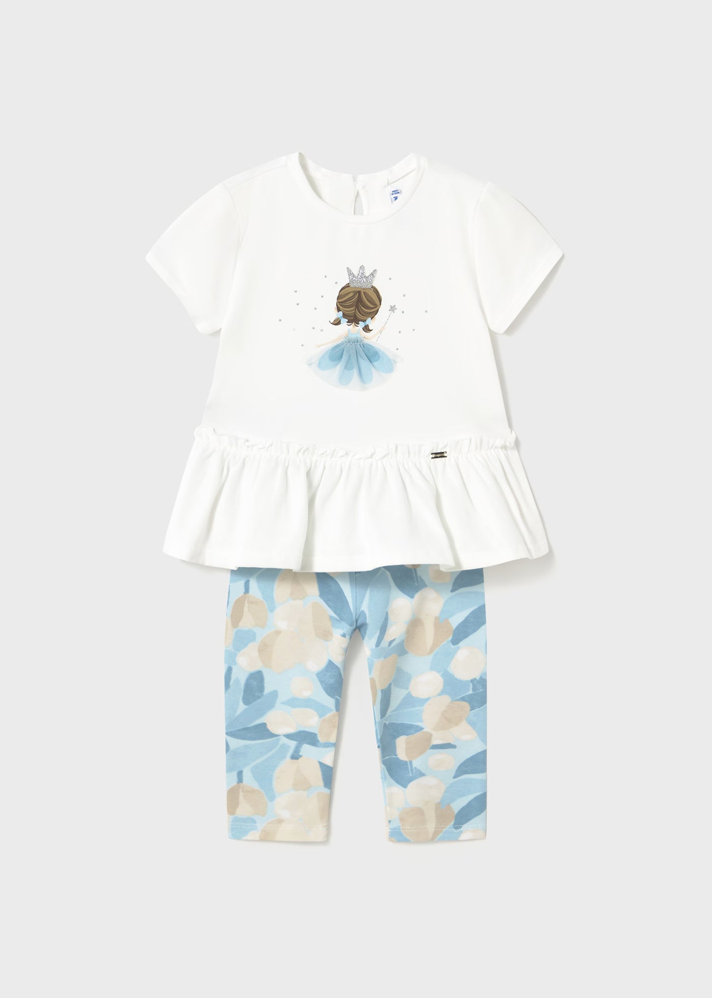 Conjunto leggings estampado azul bebé niña