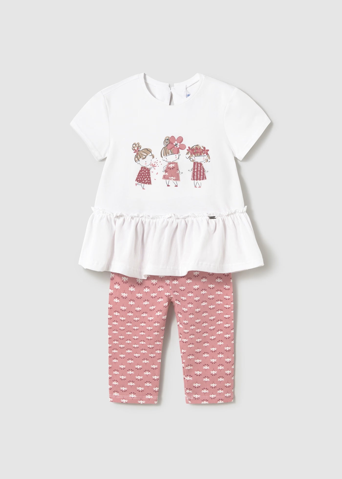 Conjunto leggings estampado rosa bebé niña