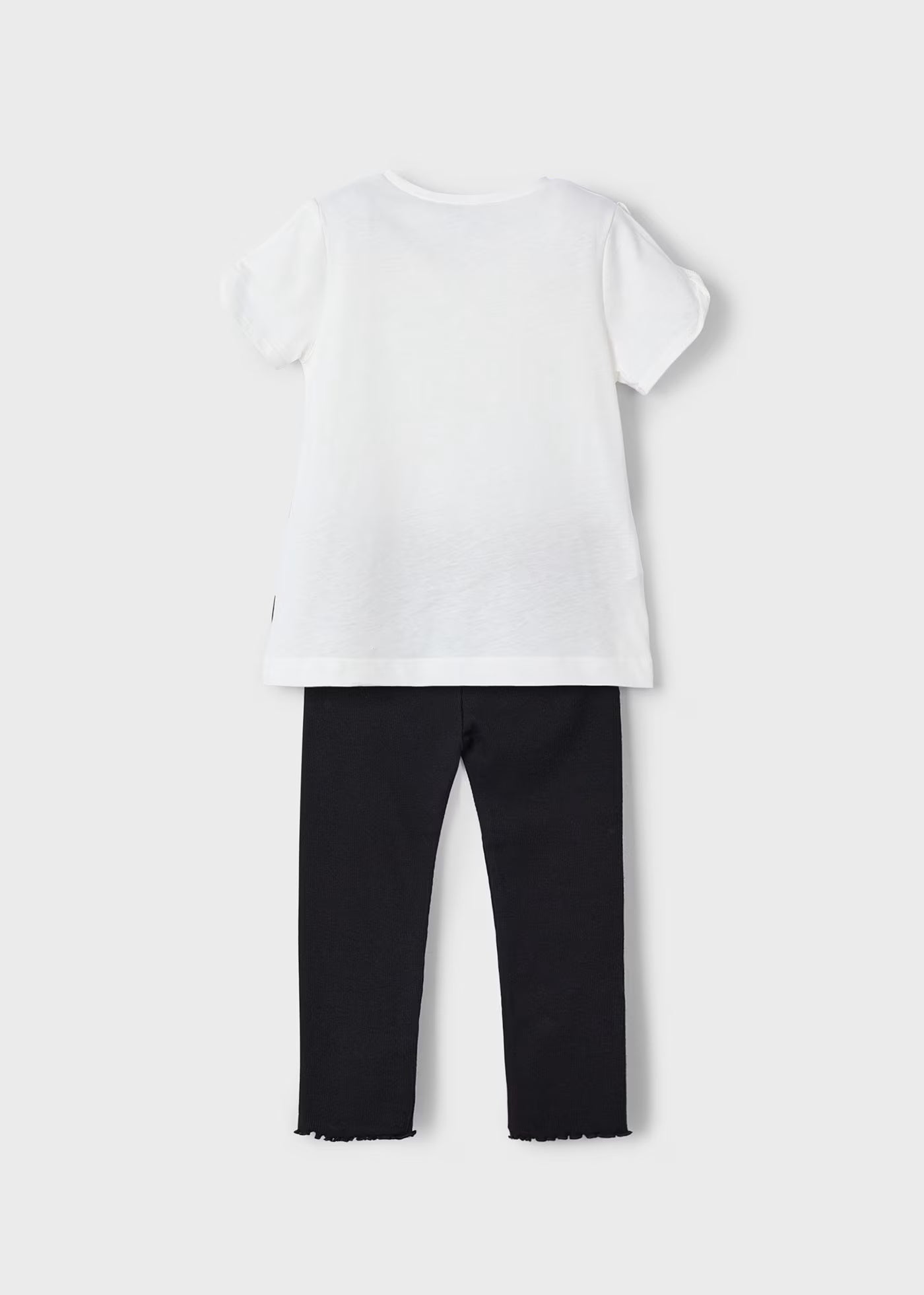 Conjunto blusa con leggings negro canale mini niña