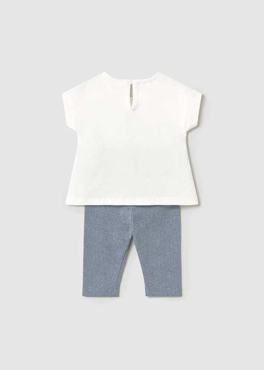 Conjunto leggings 2 piezas azul recién nacida