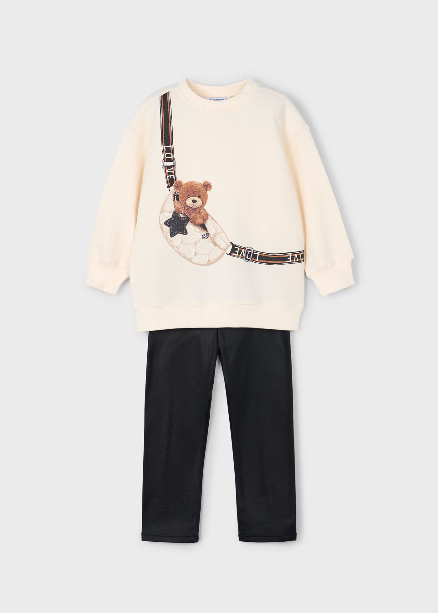Conjunto legging y sudadera osito mini niña