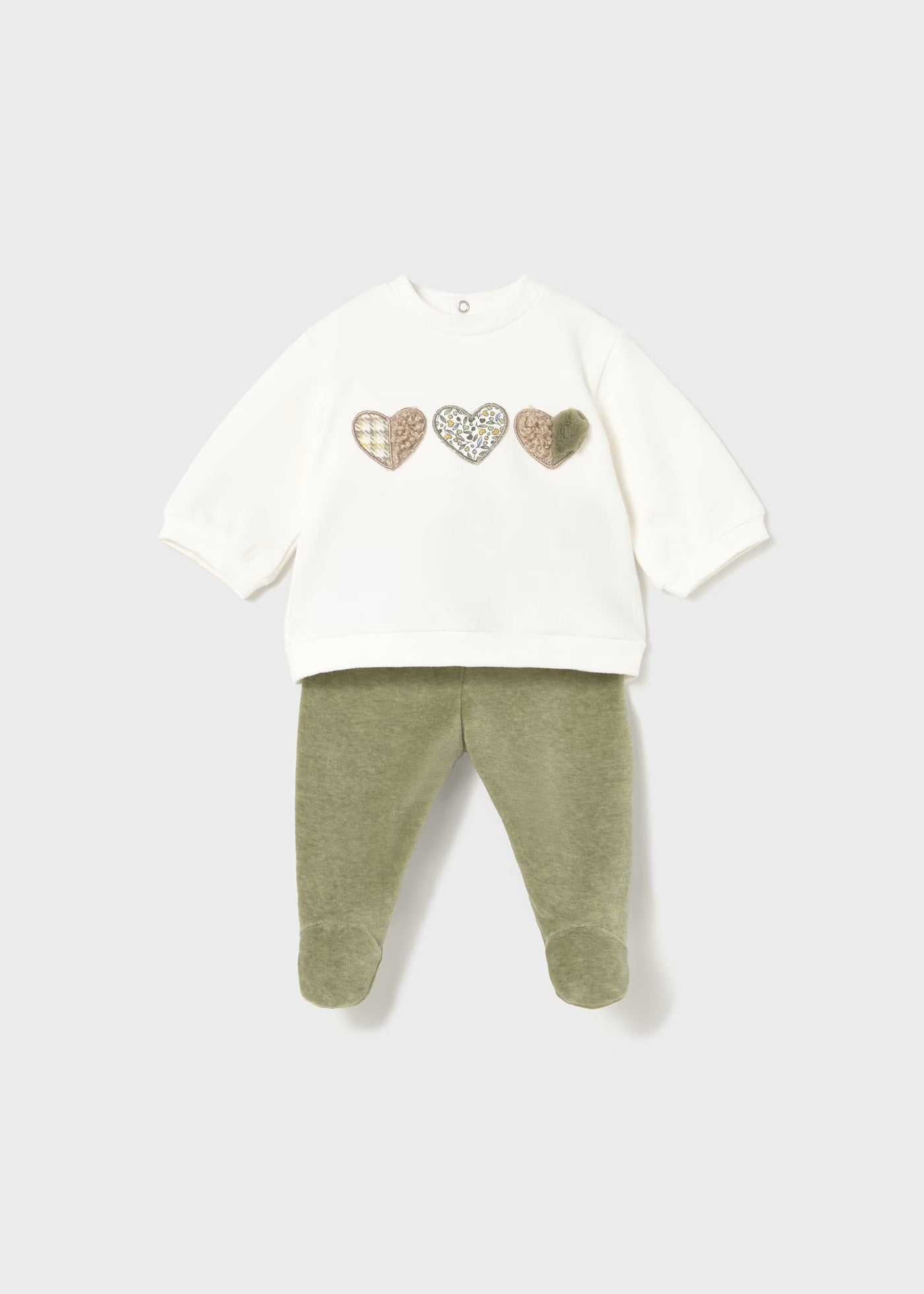 Conjunto verde pantalón y sudadera recién nacida