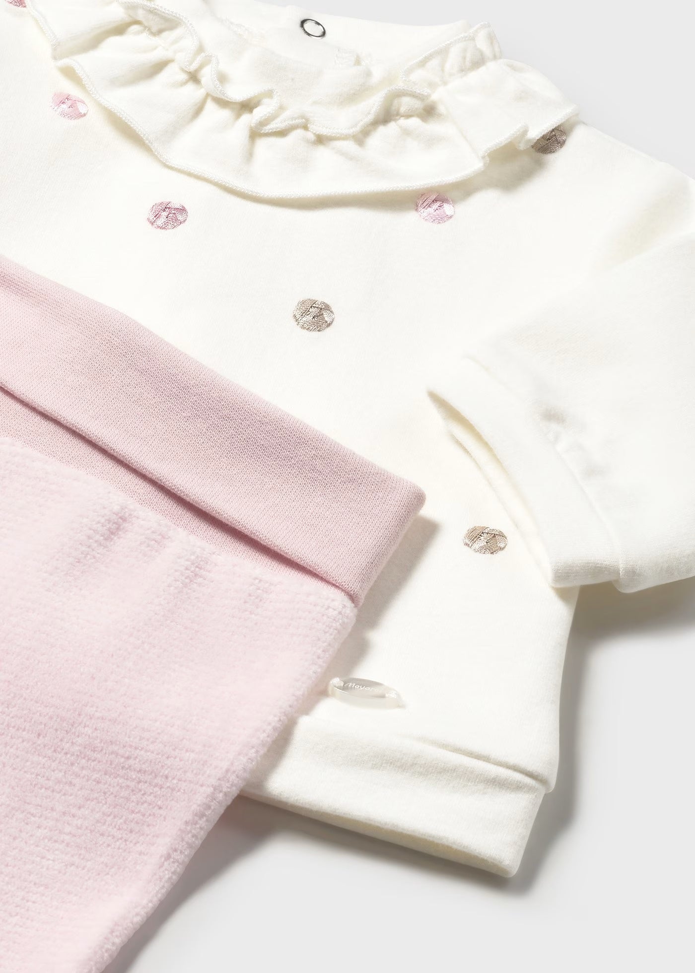 Conjunto rosa pantalón y sudadera recién nacida