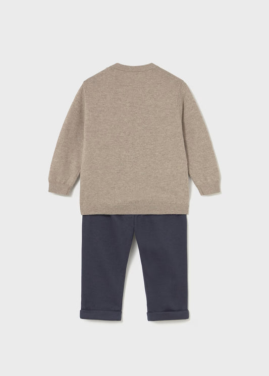 Conjunto pantalón y suéter oso polar bebé niño