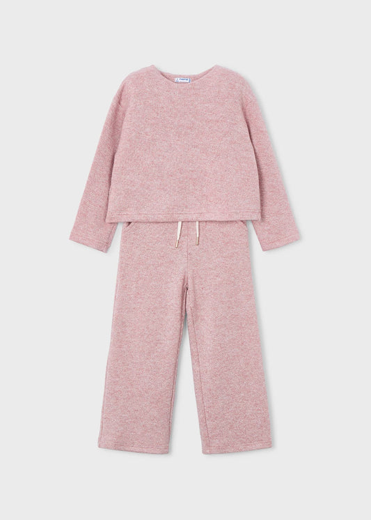 Conjunto pantalón y suéter tricot mini niña