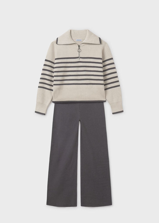Conjunto pantalón y suéter rayas niña jr