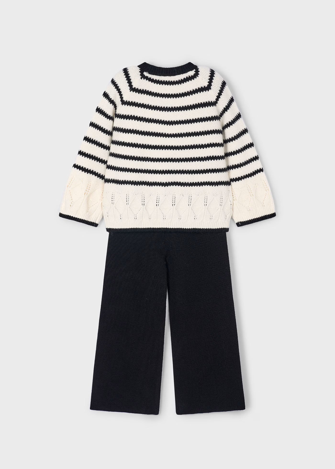 Conjunto pantalón y suéter rayas mini niña