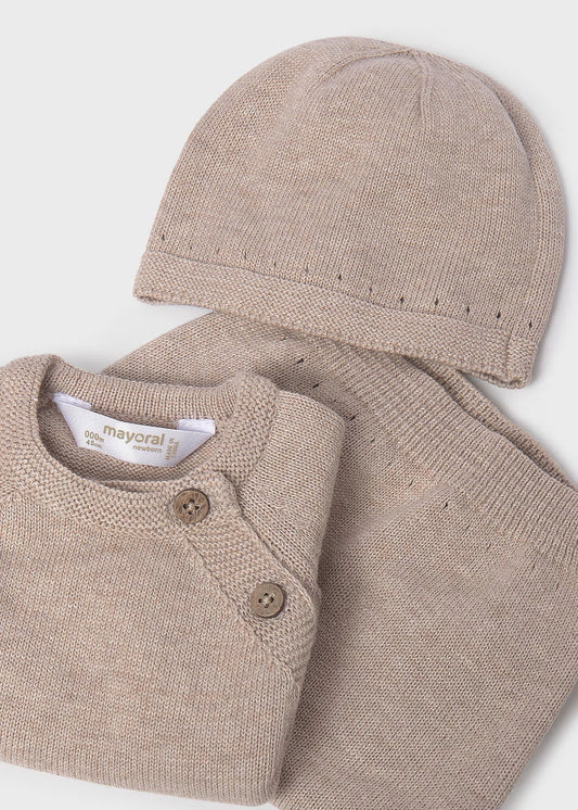 Conjunto regalo 3 piezas tricot unisex recién nacid@