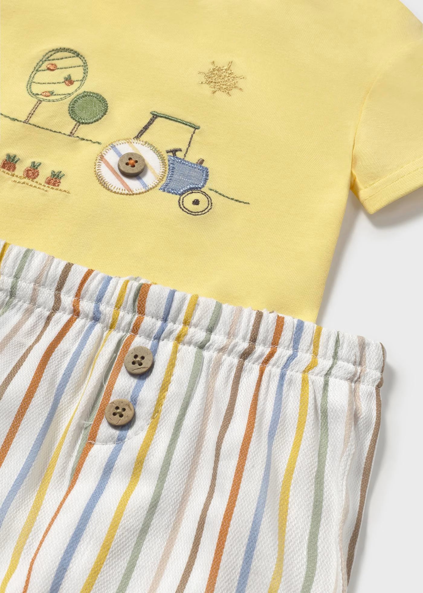 Conjunto 2 piezas short beige recién nacido