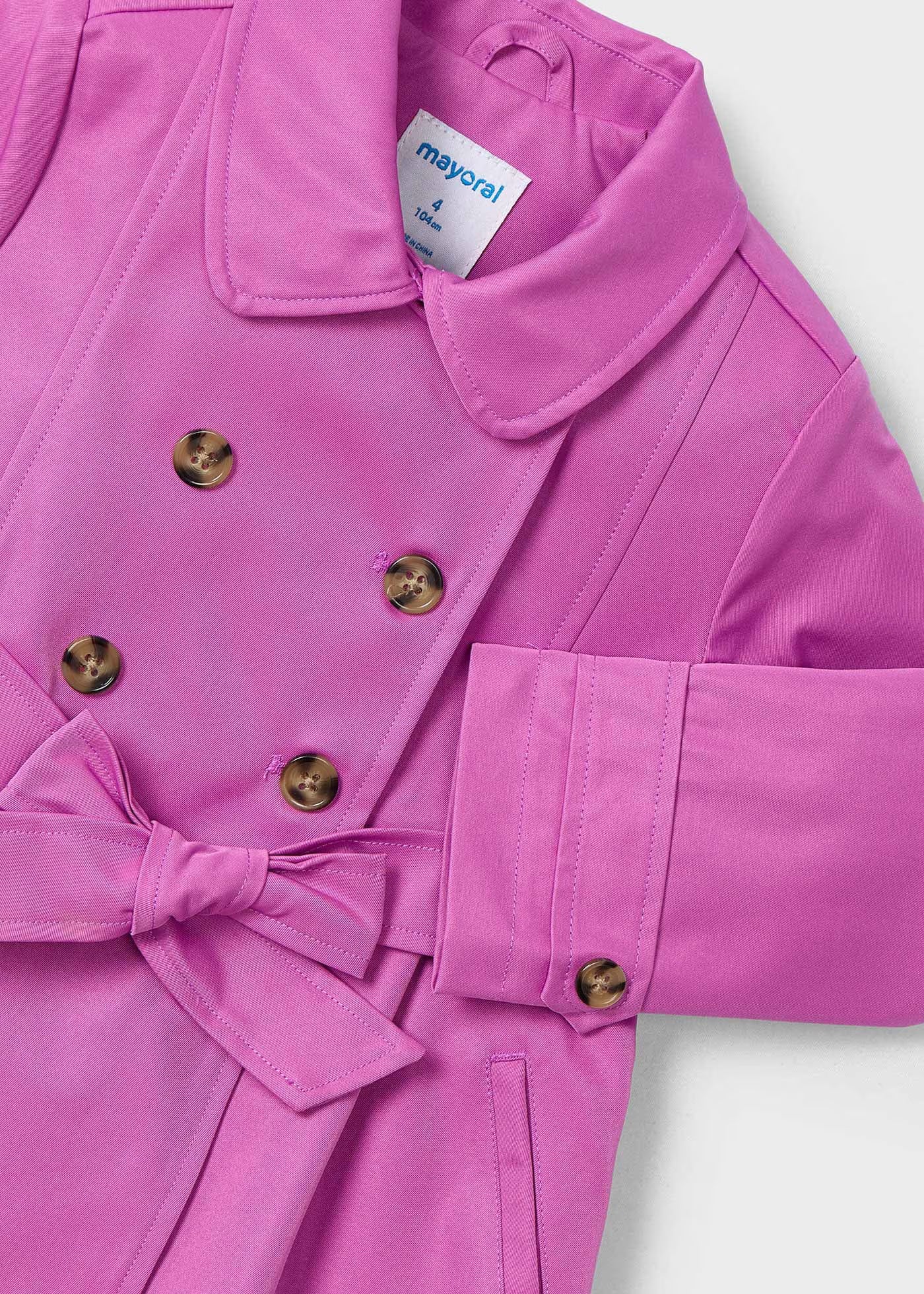 Gabardina orquídea mini niña