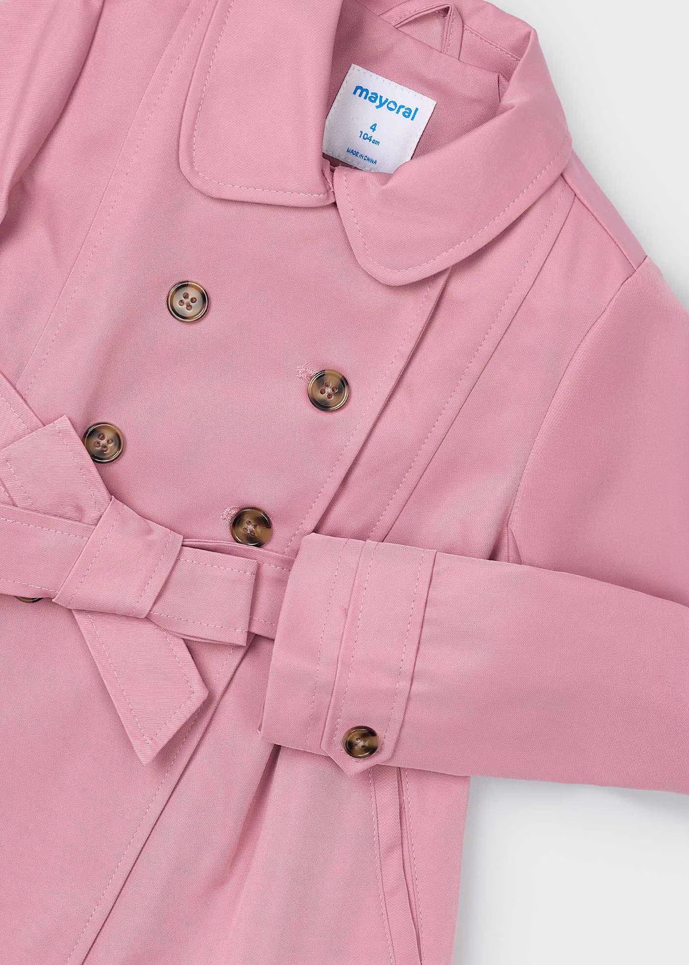 Gabardina rosa mini niña