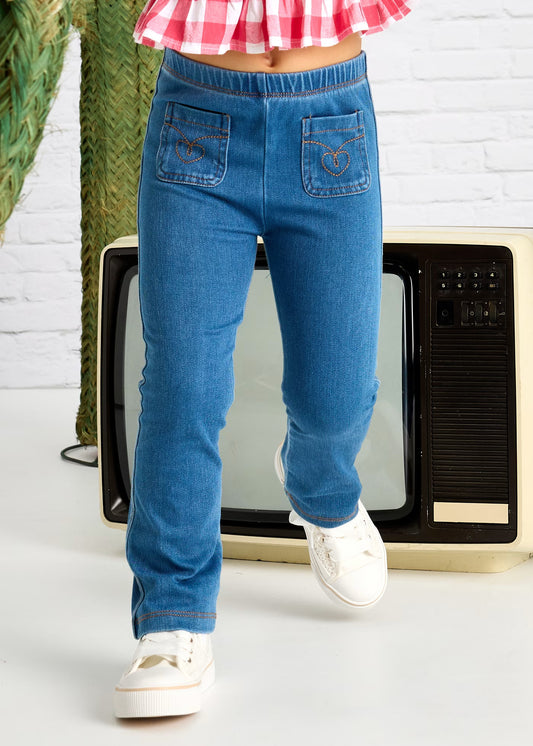 Leggings tipo mezclilla mini niña