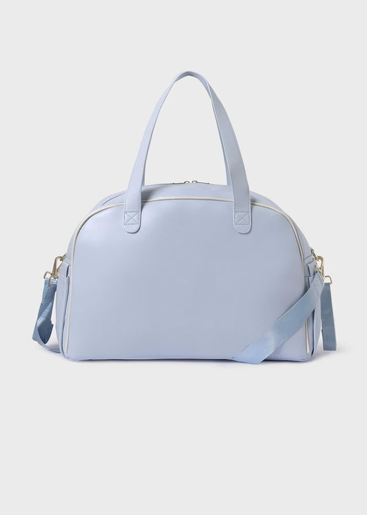 Bolso pañalera azul acolchado para recién nacido bebé