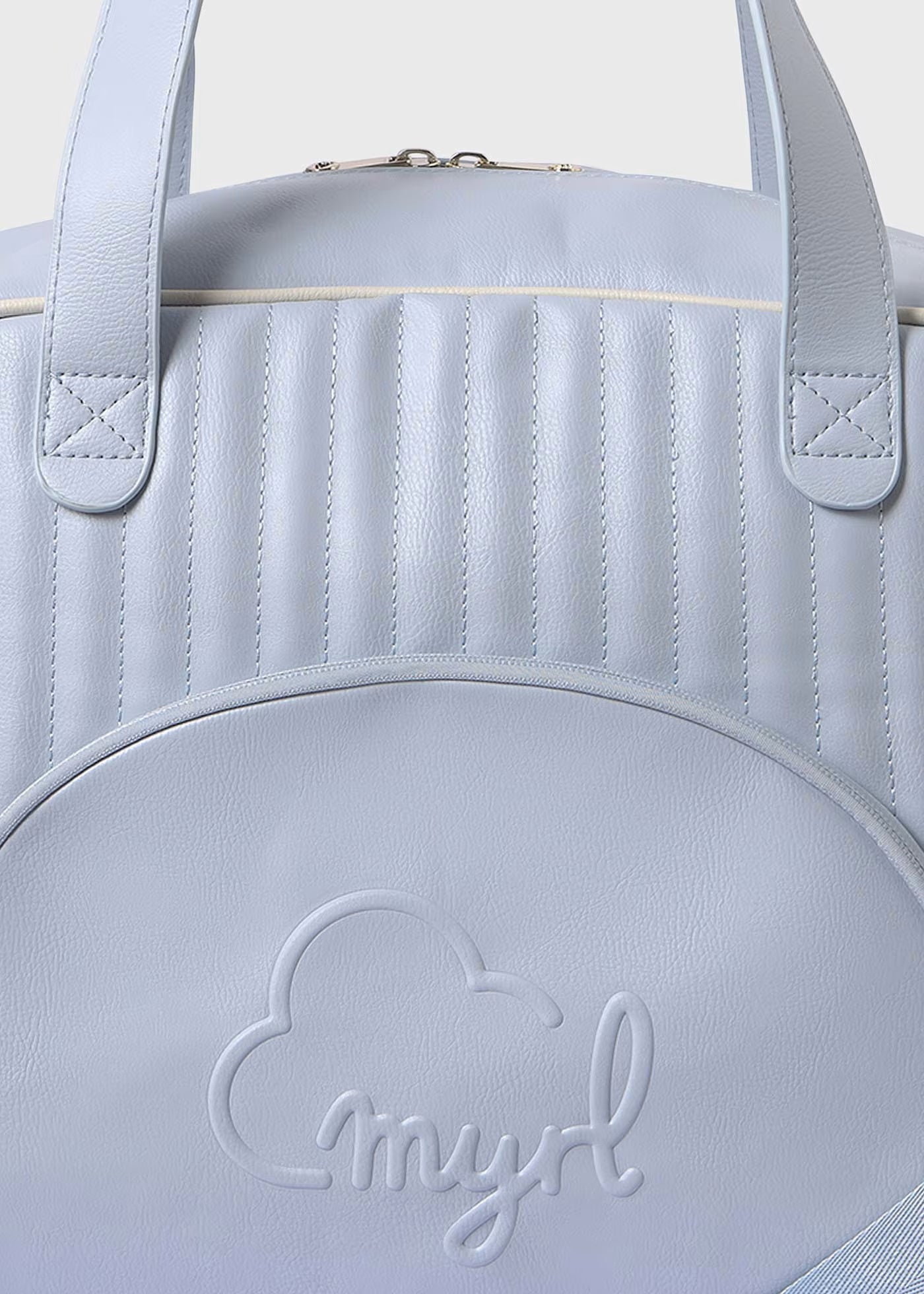 Bolso pañalera azul acolchado para recién nacido bebé