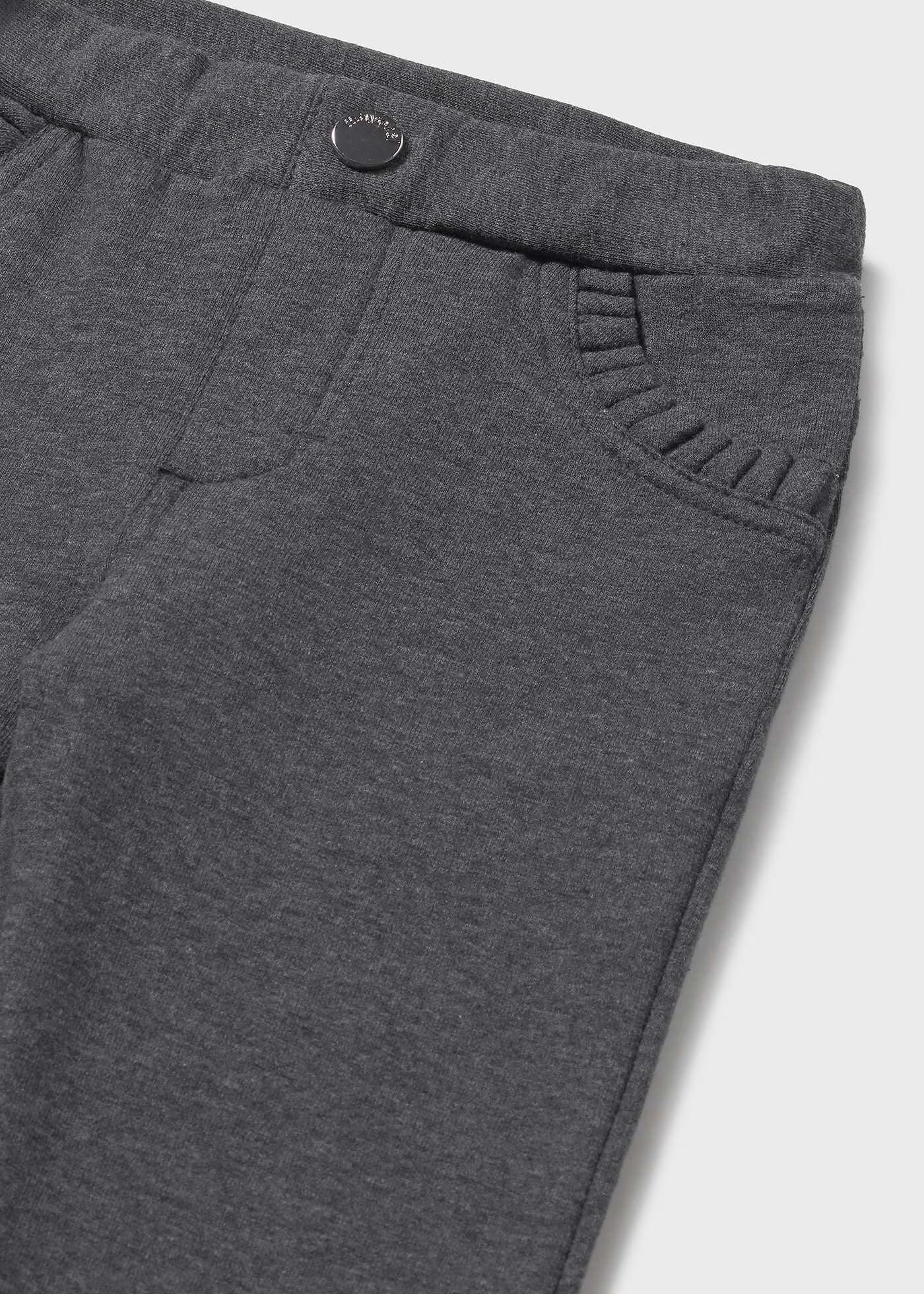 Pantalón felpa básico gris bebé niña