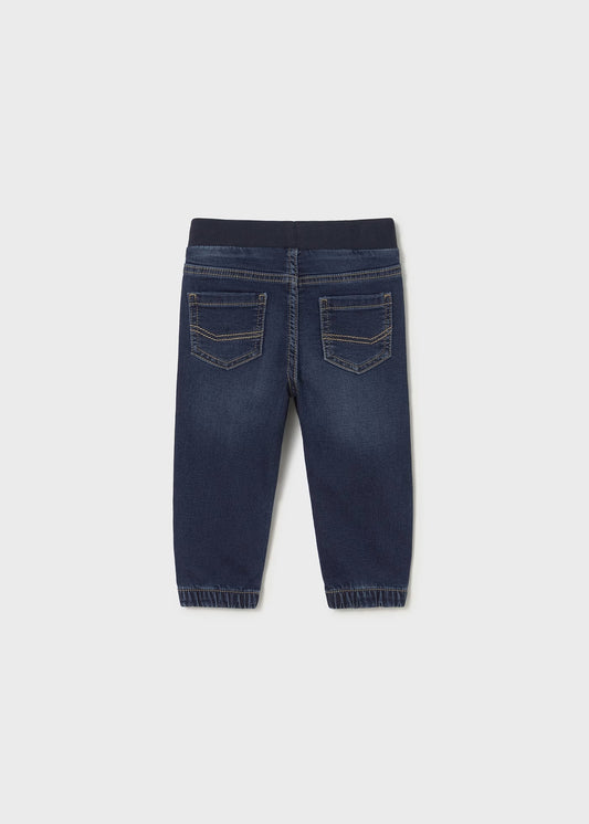 Pantalón de mezclilla jogger oscuro bebé niño