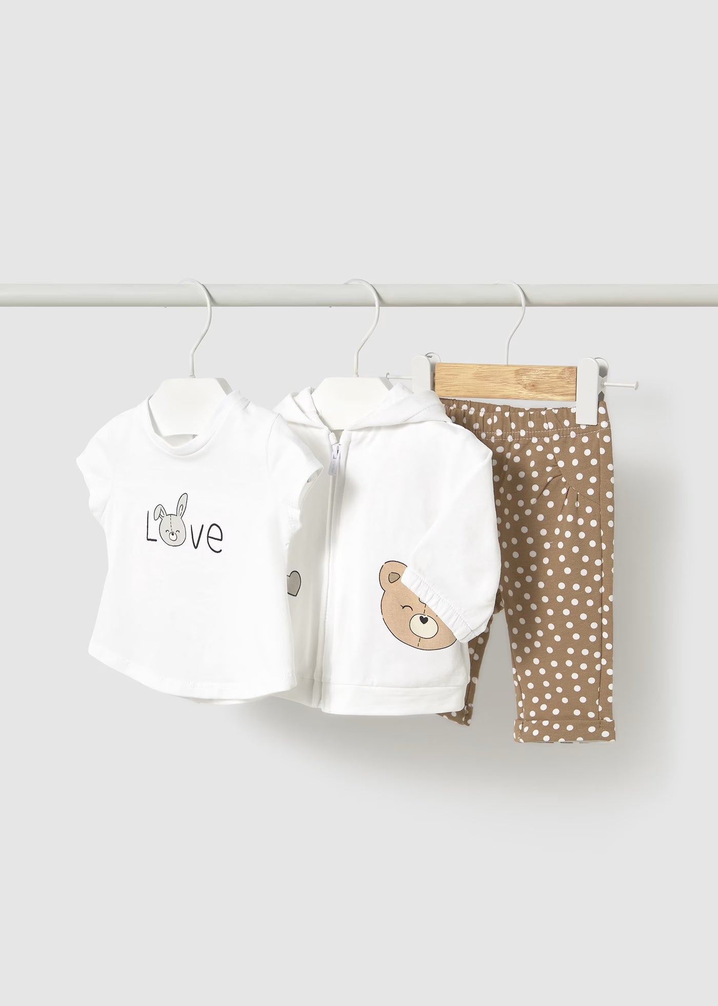 Conjunto de pants osito 3 piezas recién nacida