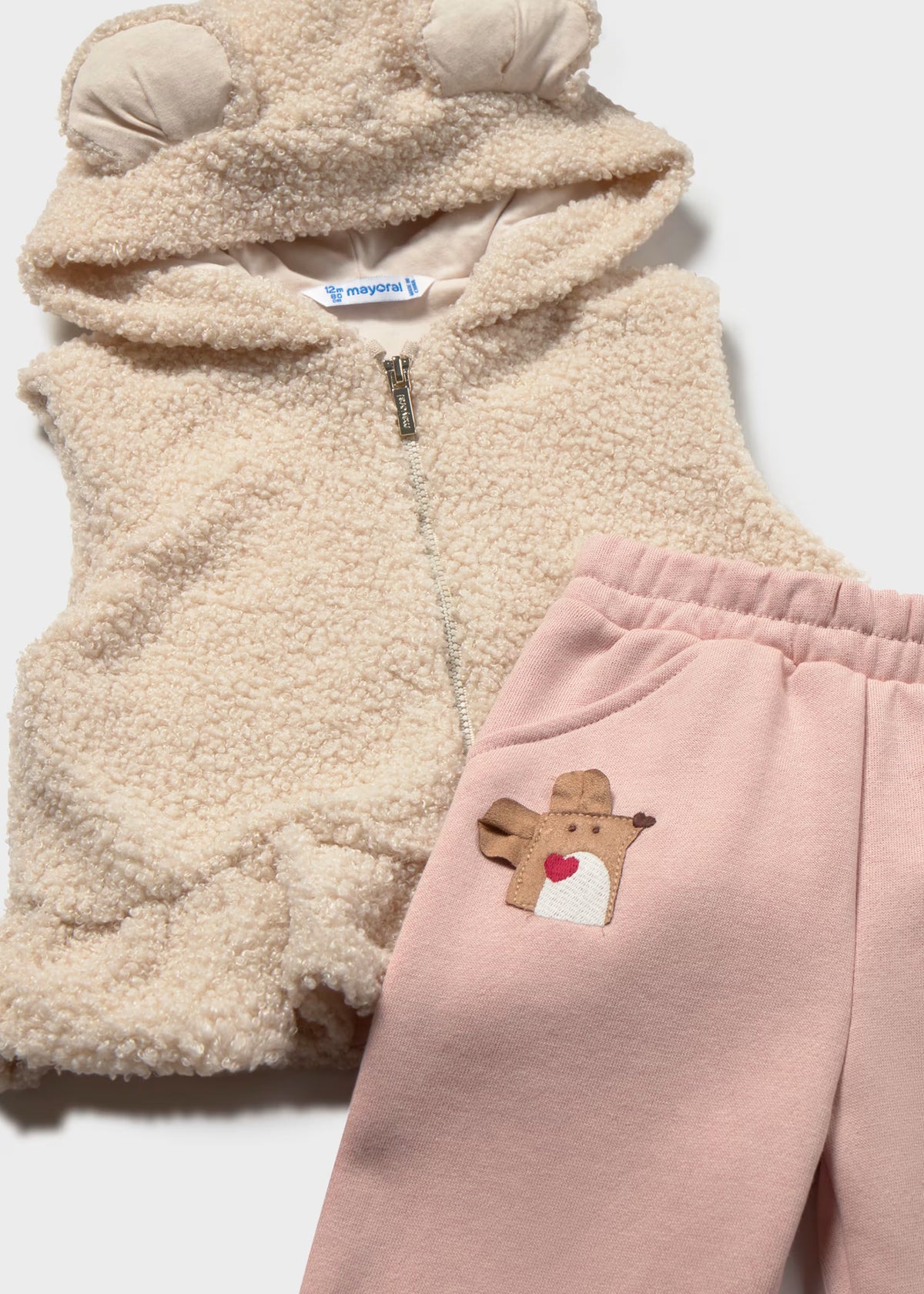 Conjunto de pants con chaleco bebé niña