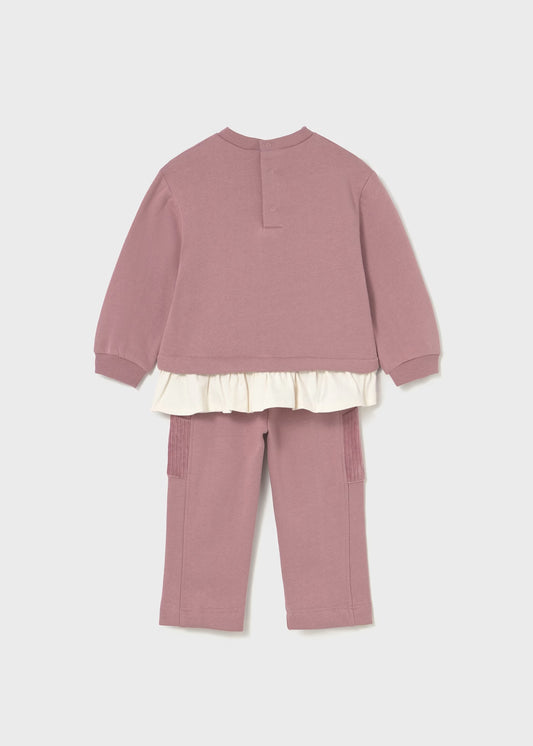 Conjunto de pants rosa osito bebé niña